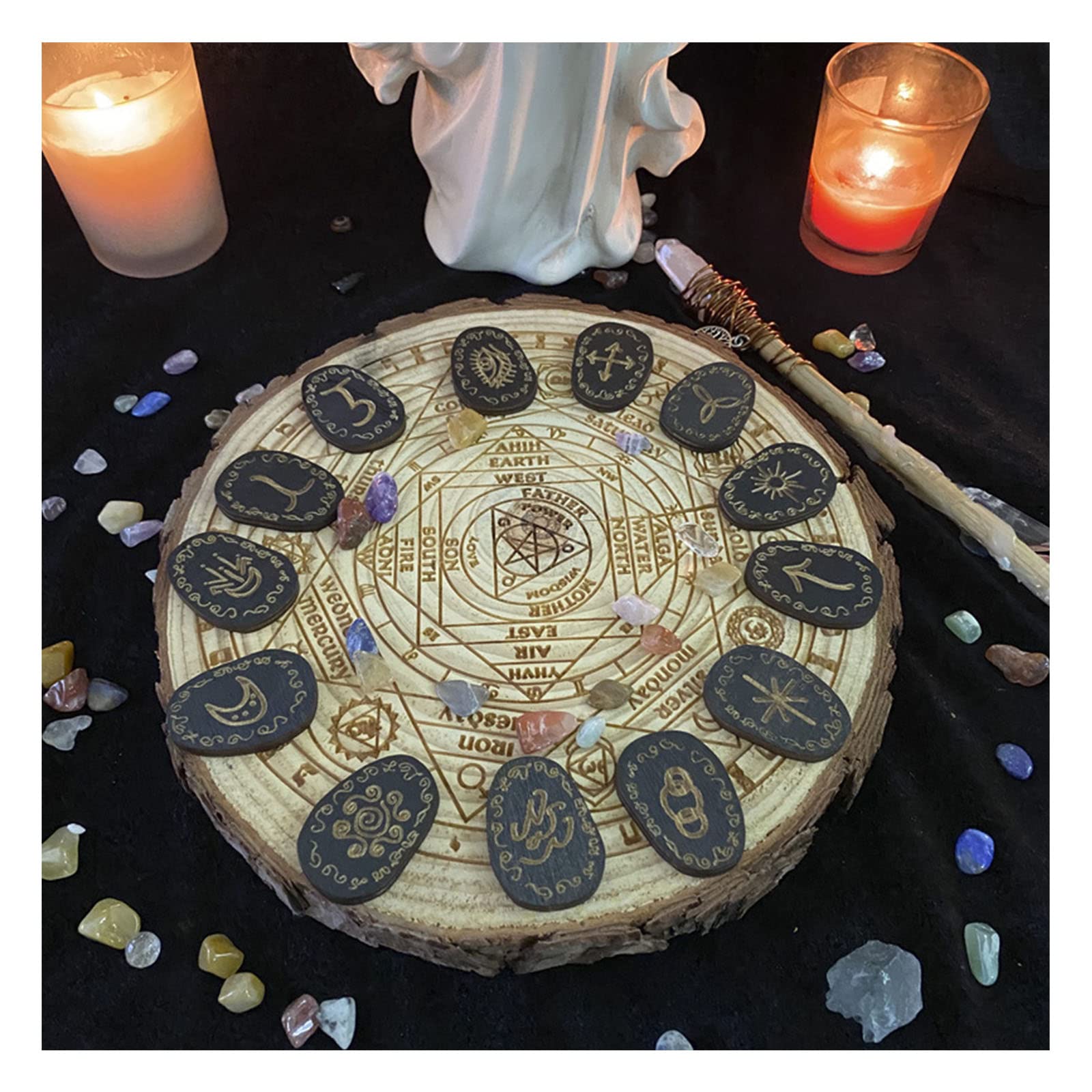 Jeu De Runes | Runes Rituelles - Outil De Décoration Portable En