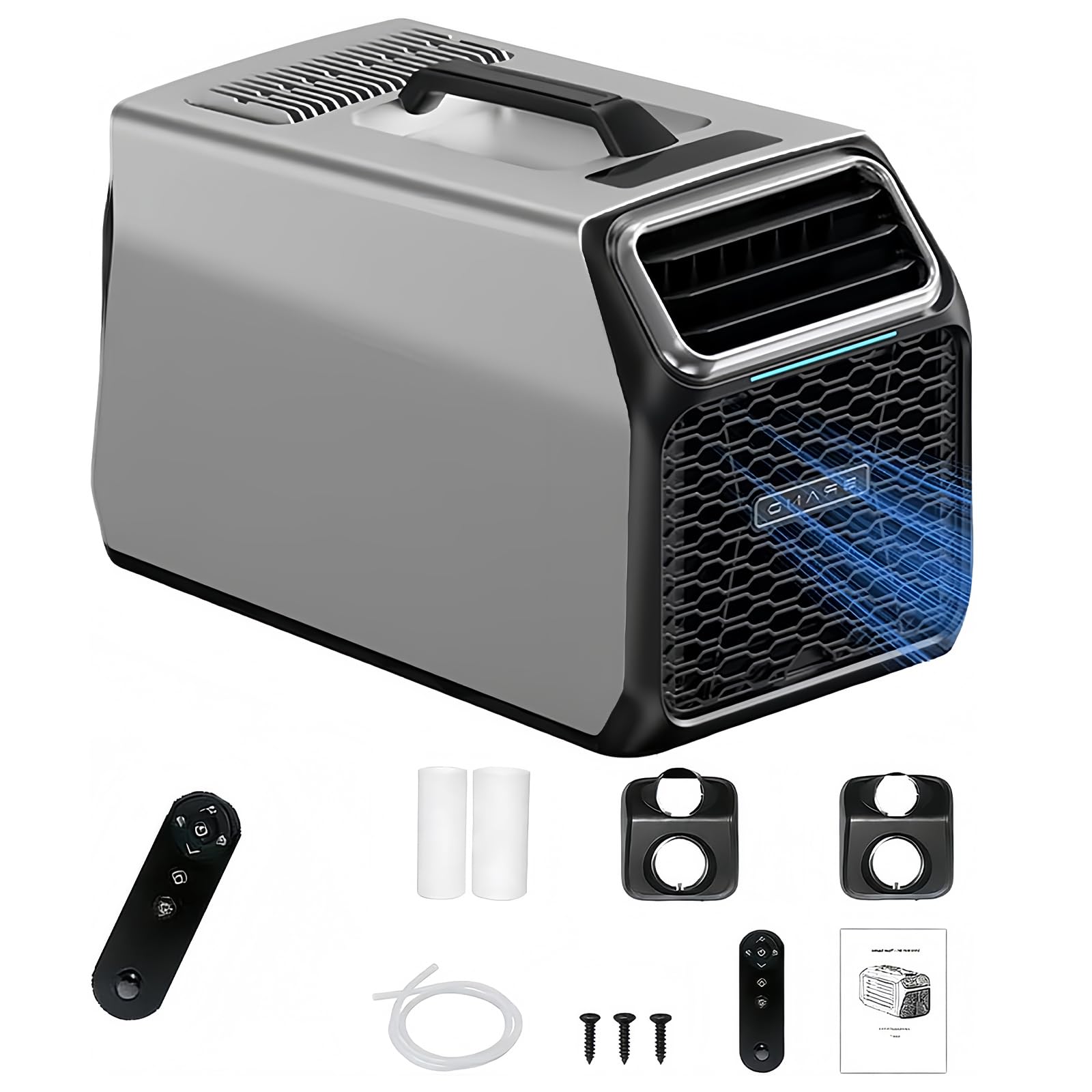 JIYINGHUI Mini Portable Air Conditioner 5000 BTU, 550W Compressor Cooling AC with Exhaust Duct and Remote Control, Space-Saving Design for RV, Tent, Bedroom, Home Office
