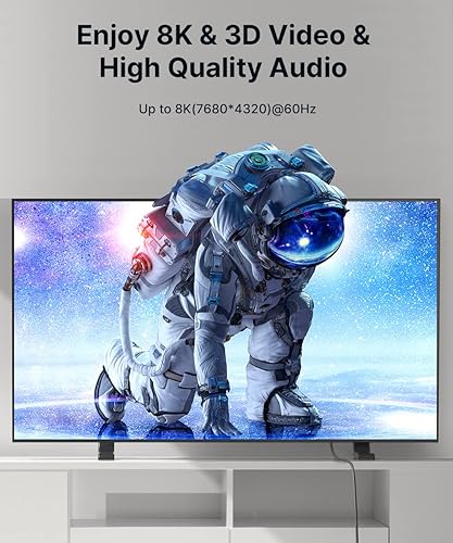 Miniatura 3 de JSAUX Cable HDMI 2.1 de 8 K, paquete de 2 cables HDMI de 6 pies, 48 Gbps de ultra alta velocidad (4K a 144 Hz, 4K a 120 Hz, 8 K a 60 Hz) HDCP 2.2 y