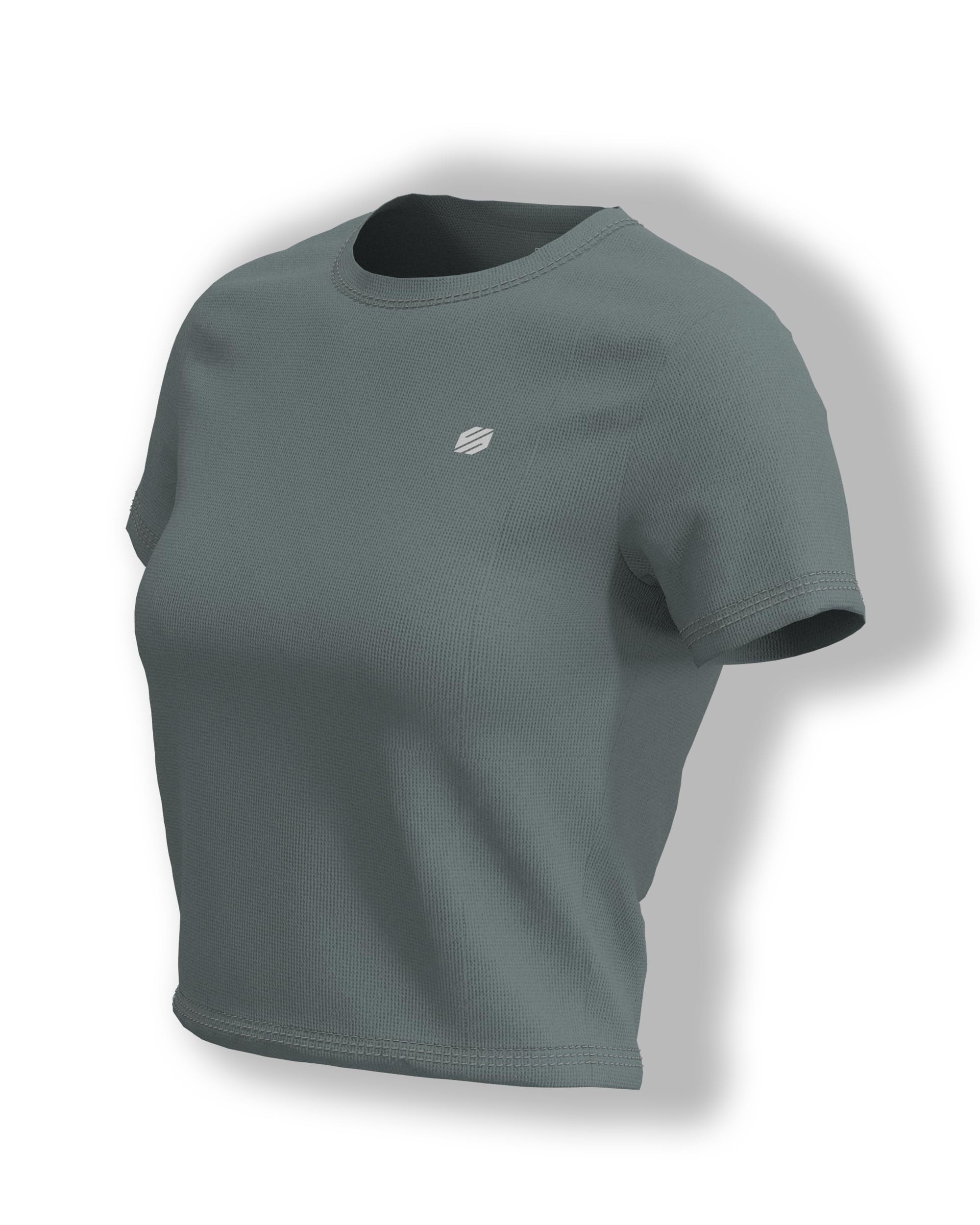 Workout Crop Tops Women Dry Fit Athletic Shirts Short Sleeve-image-14