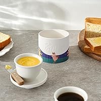 Vista 6 de Toptier Mantequilla para encimera con línea de agua, mantequilla untable bajo demanda, mantequilla de cerámica para dejar en la encimera, plato