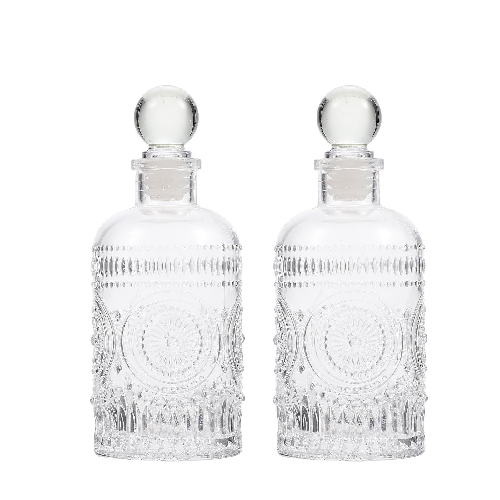 Botellas difusoras de vidrio grabado de 200ml con diseño vintage