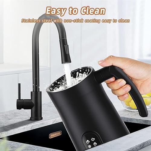 Miniatura 5 de VRORFUN Espumador de leche eléctrico y vaporizador, espumador de leche automático 4 en 1 y calentador calentador, máquina de espuma de leche