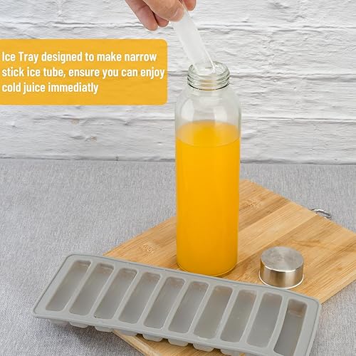 Miniatura 5 de Zukro Botellas de jugo de vidrio con tapas para jugo de 18 onzas, botellas de agua reutilizables de vidrio transparente con tapa hermética de acero