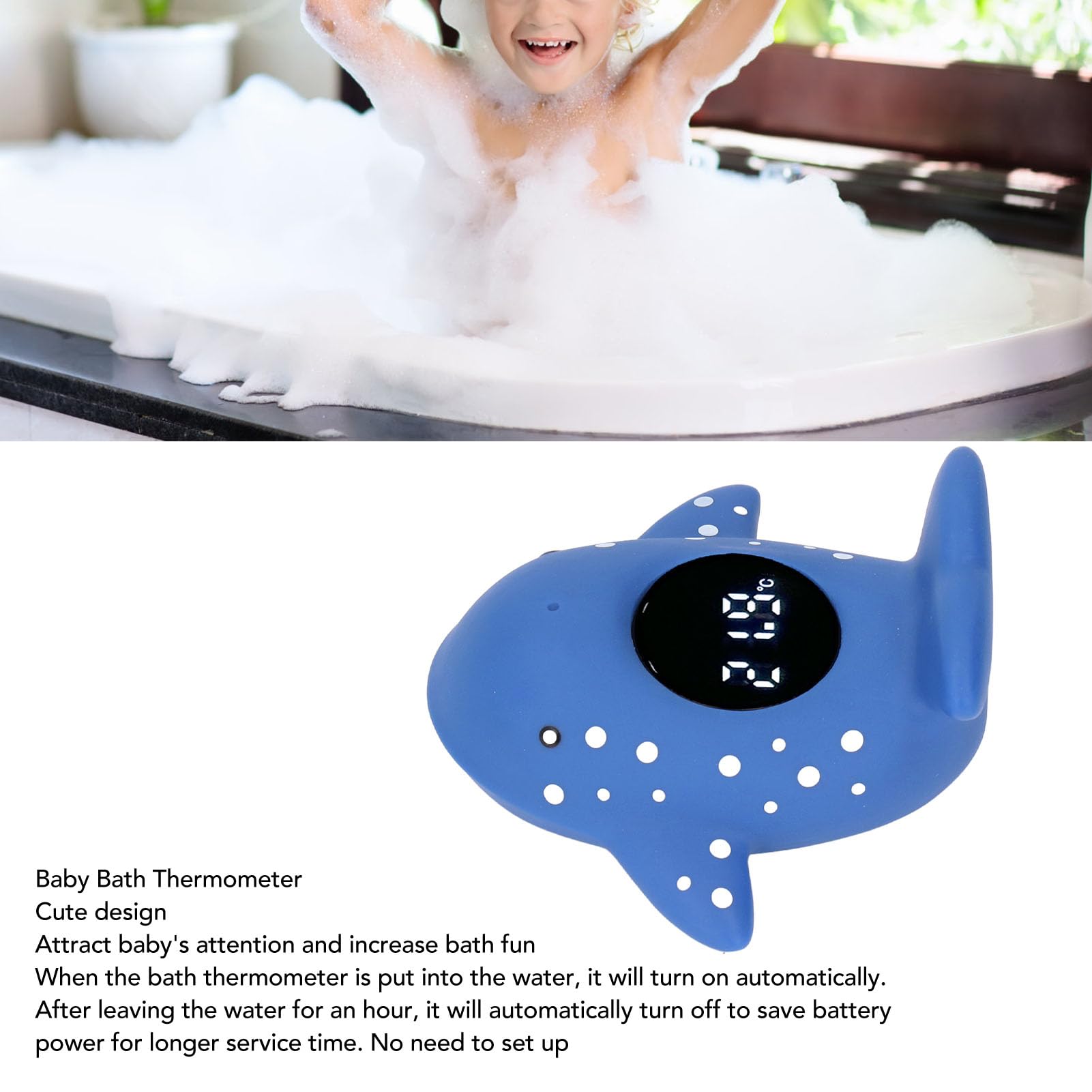 Termometro da Bagnetto per Bambini Whale Termometro Digitale per Acqua Ad Alta Definizione Intelligente per Vasca da Bagno per Neonati