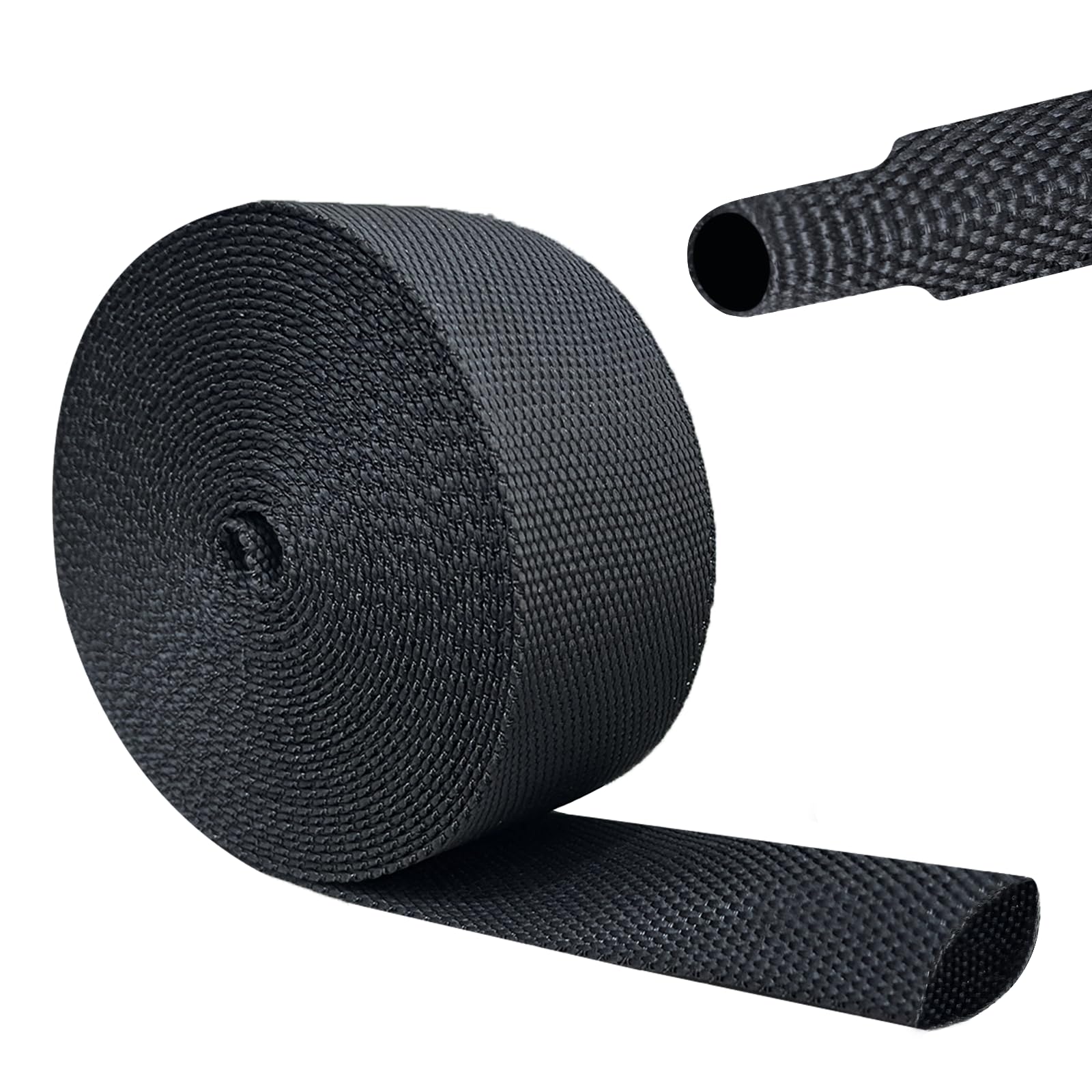 Heat Shrink Wire Loom, 20FT-1 Inch 2:1 Nylon Fabric Tubing