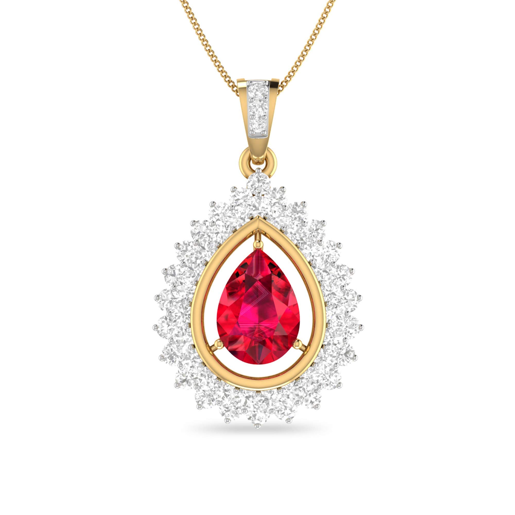 Yellow Gold and Diamond Pendant for Women-image-34