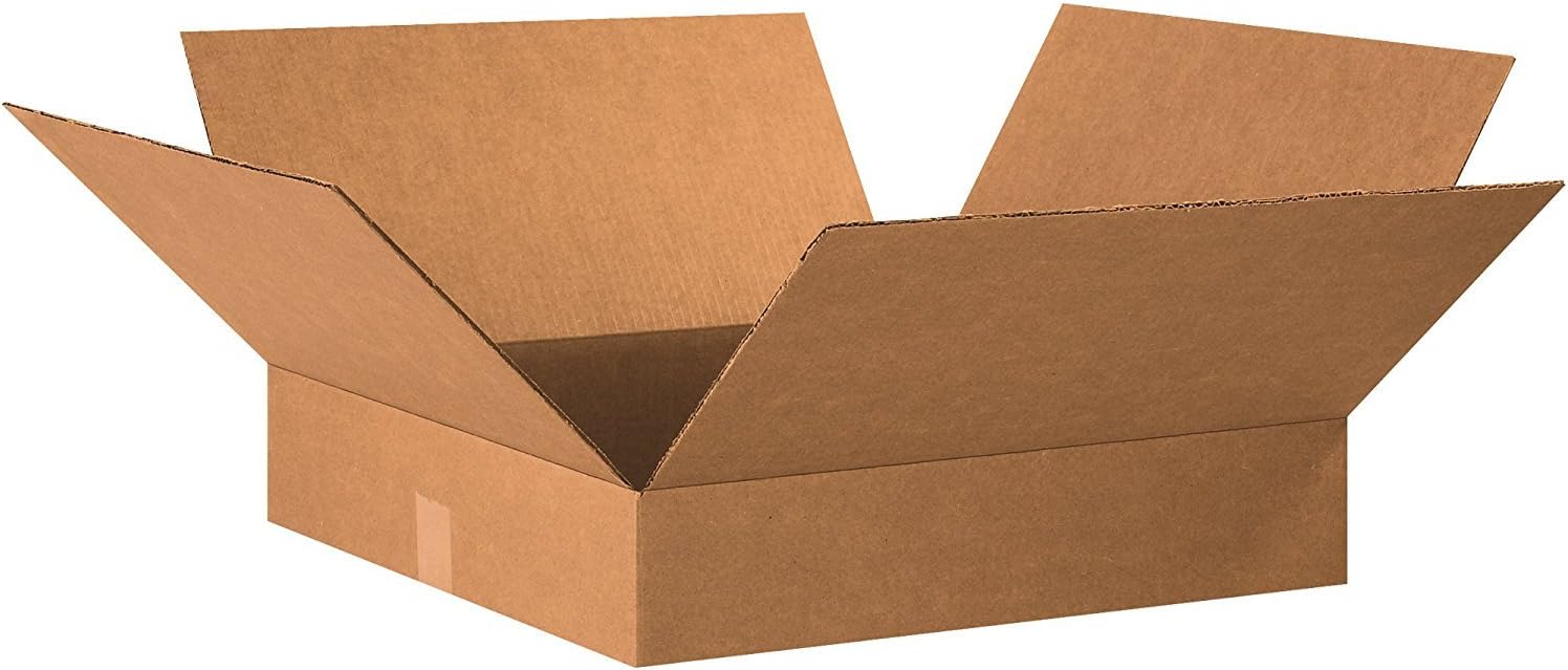 BOX USA Shipping Boxes Flat 20"L x 20"W x 4"H, 10-Pack | Corrugated Cardboard Box for Packing, Moving and Storage