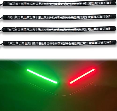 UNXMRFF Paquete de 2 luces de navegación para lanchas, luces de navegación para lanchas LED, luces de barco para pesca nocturna, luces de arco rojo