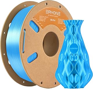 Filamento de PLA seda de ERYONE para impresora 3D, 1,75 mm, tolerancia: ± 0,03 mm, 1 kg (2,2 libras) / carrete, Azul