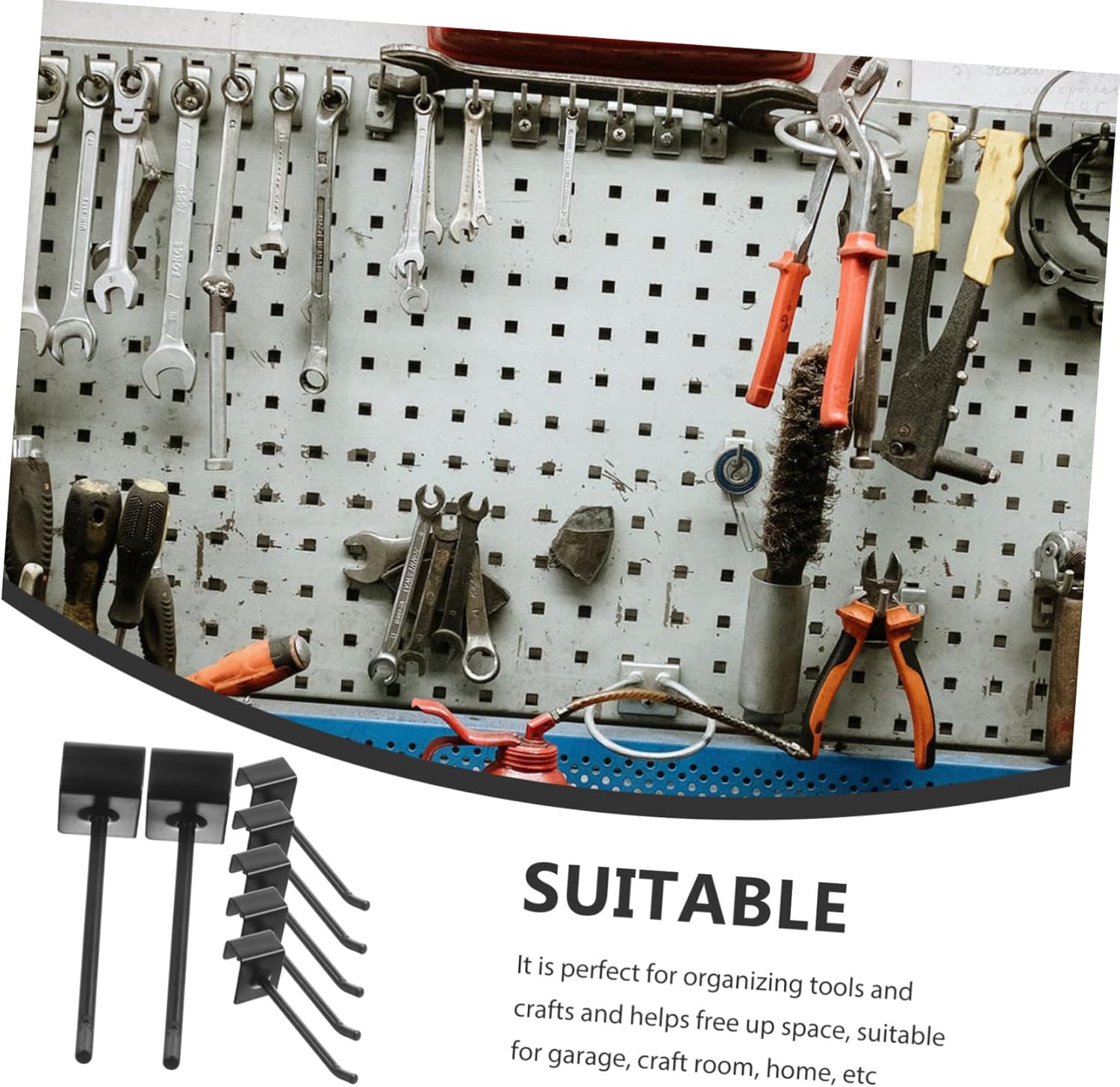 Alipis 32pcs Metal Pegboard Hooks Strong Support for Garage Workshop and Kitchen Easy Installation Iron Hangers for Organizing Tools and Accessories