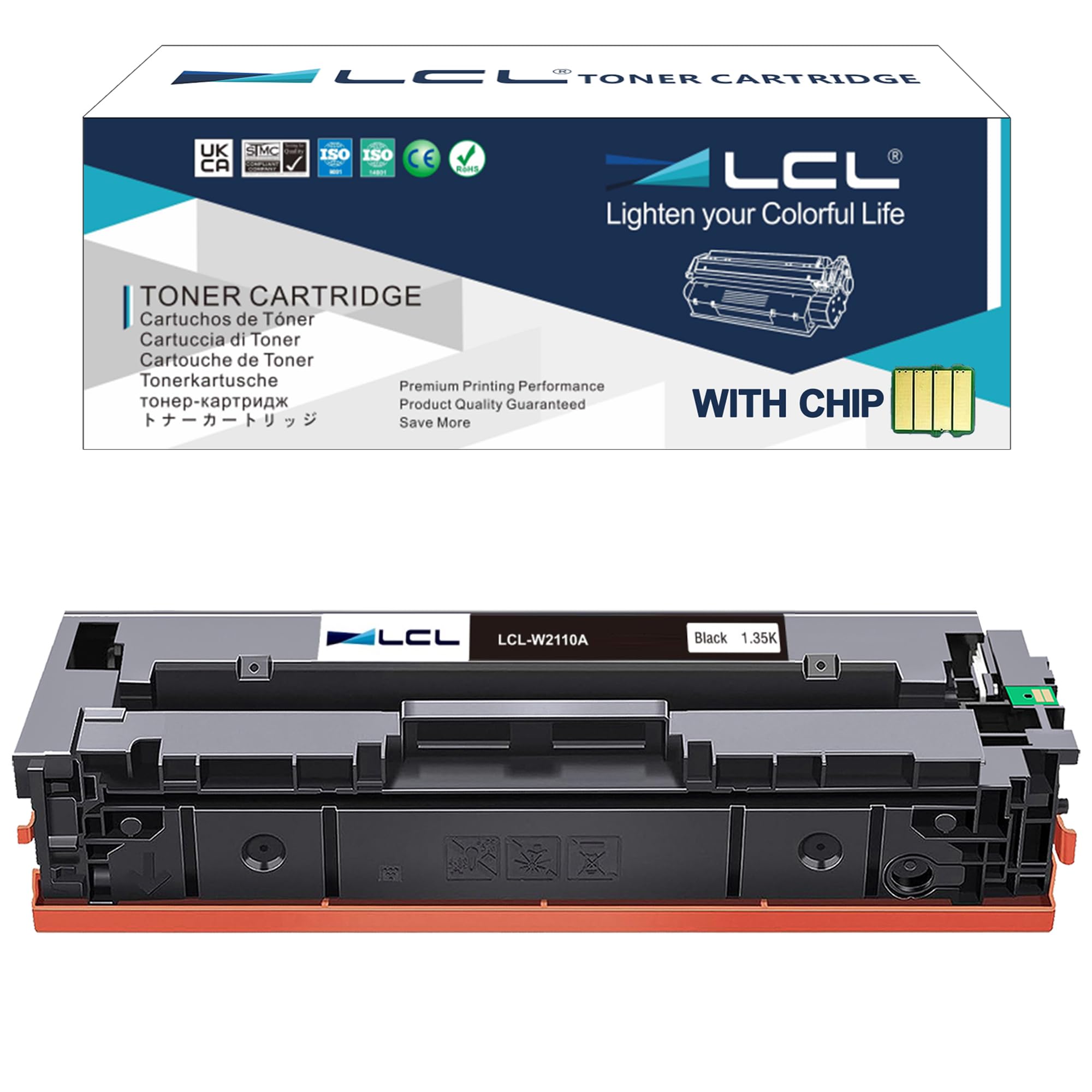 LCL Compatible 206A W2110A 206X W2110X Black Toner Cartridges with Chip Replacement for HP Color LaserJet Pro M255 M255dw M255nw MFP M282nw M283