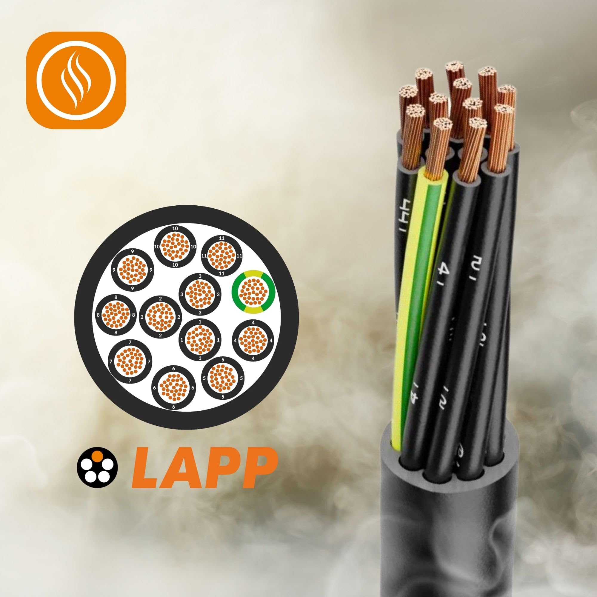 Lapp 10m Ölflex Robust 210 Steuerleitung 4G1,5 - Allwetter Kabel 4x1,5 mm² | Witterungsbeständige Leitung für den Außenbereich, TPE-Mantel, UV-resistent, ideal für Garten, Landwirtschaft & Industrie