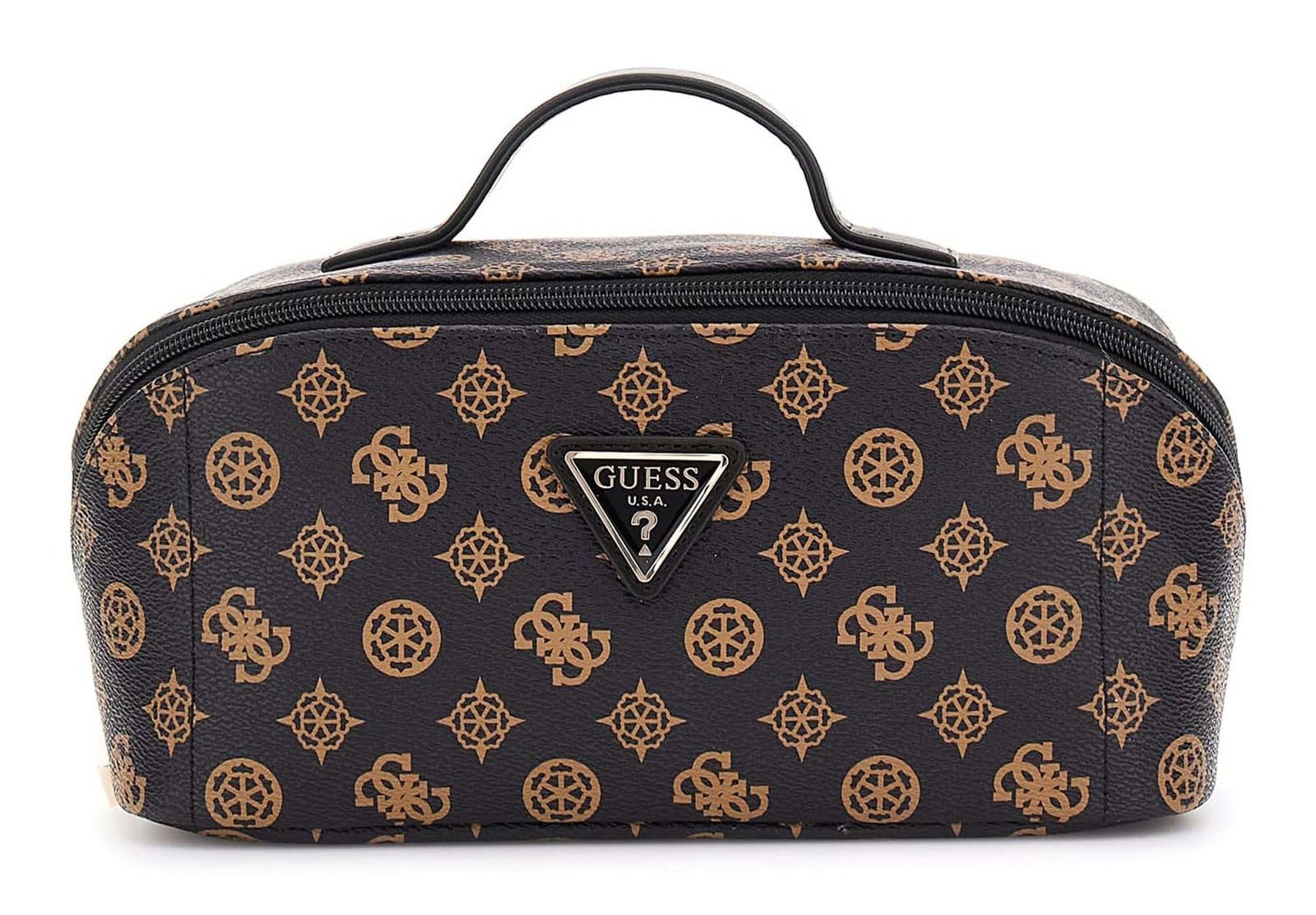 GUESS borsa da toilette Wilder Cosmetic Travel Bag Brown marrone scuro