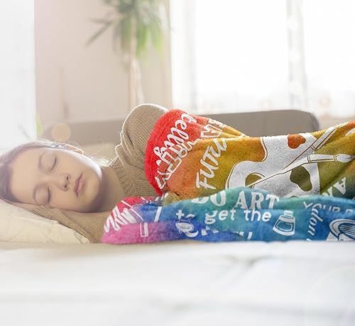 Miniatura 4 de Regalos para artistas, manta de regalo de artista de 60 x 50 pulgadas, regalo de agradecimiento para profesores de arte para mujeres y niñas, regalo