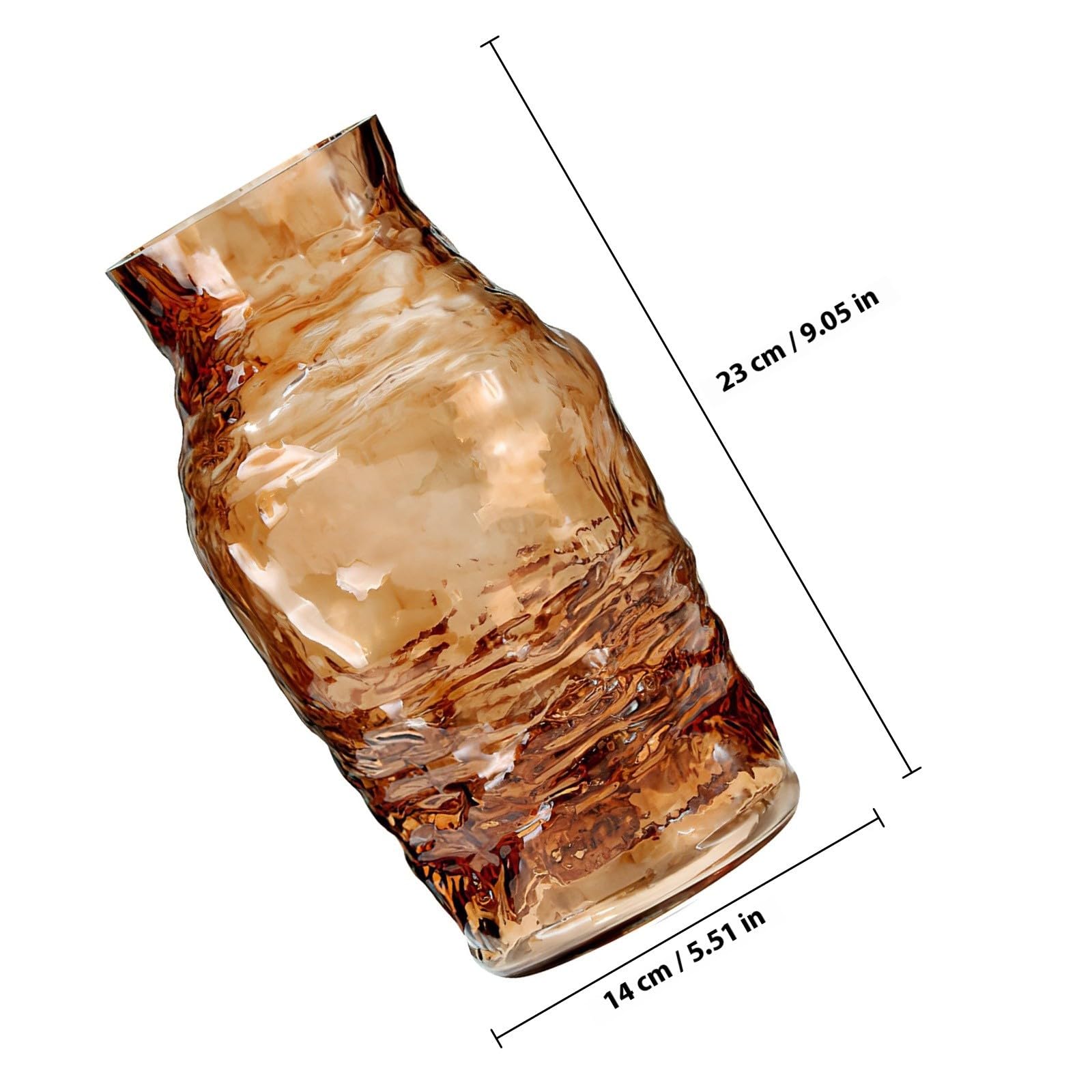 Vaso di Vetro per Fiori, Vaso da Tavolo Decorativo per Casa e Ufficio