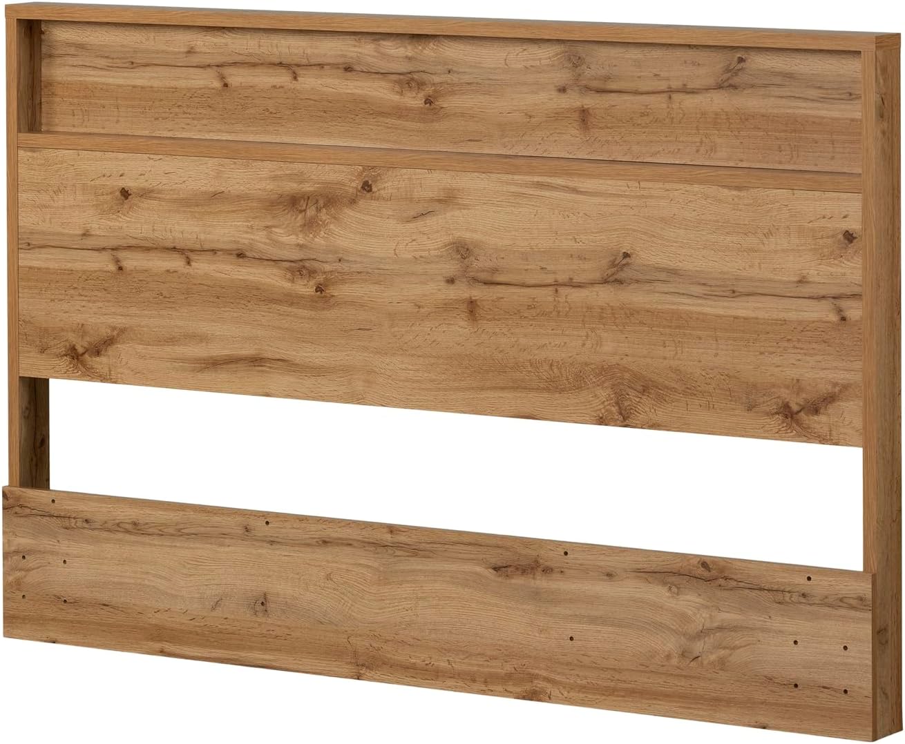 Temptations Headboard with Storage Shelf Nordik Oak - Modern Full/Queen Headboard with Open Shelf for D cor, Stylish Minimalist Look, and Laminated Particleboard Build - 3.25" x 3.25" x 40.5