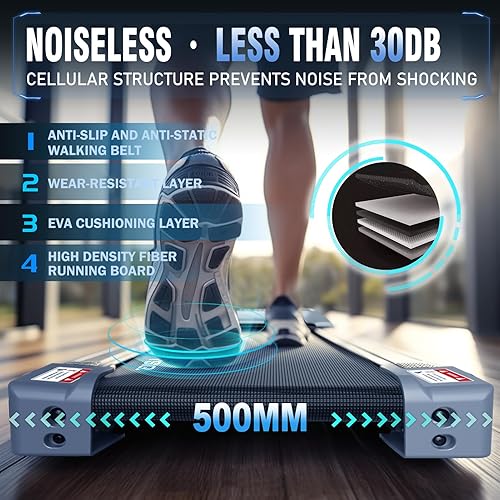 Miniatura 6 de FYSIQ Caminadora de escritorio para caminar, para oficina en casa, máquina 2 en 1 para caminar y trotar, con métodos de control remoto dual