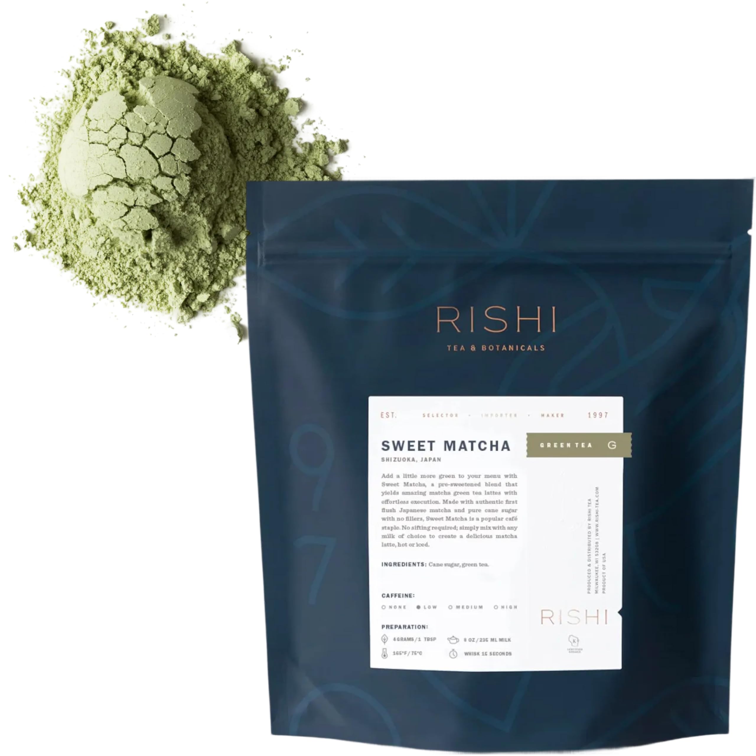 Rishi Tea Sweet Matcha - Organic Japanese Sweetened Green Tea Powder for Cafe-Quality Matcha Drinks Hot or Iced