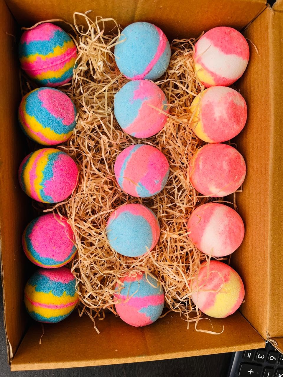 Bath Bomb Gift Box –Pack of 15 | each 75 gms | Handmade Natural Spa Fizzies | Rose, Lavender, Rainbow & Floral Collection | Relaxing, Aromatic & Moisturizing Bath Bombs for Women, Mom, Teens & Men-image-3