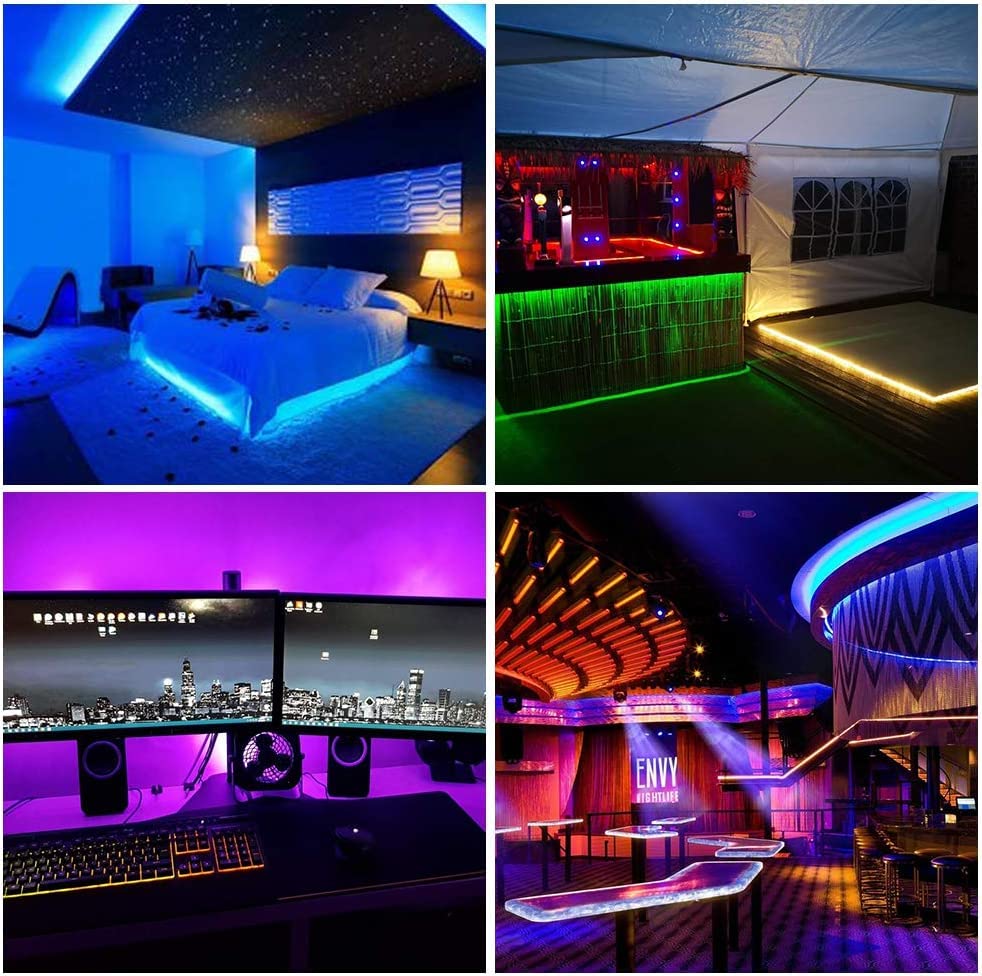 Image of WS2812B LED Strip - 16.4ft, 300 Pixels, Dream Color, Non-Waterproof, for LED Screens /Walls (5m)