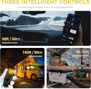 Sunster 8KW Air Diesel Heater Portable Auxiliary Heater with App EU Adapter App control EU adapter car start-stop 0.12-0.45 L/h for car truck workshop garage camping caravan
