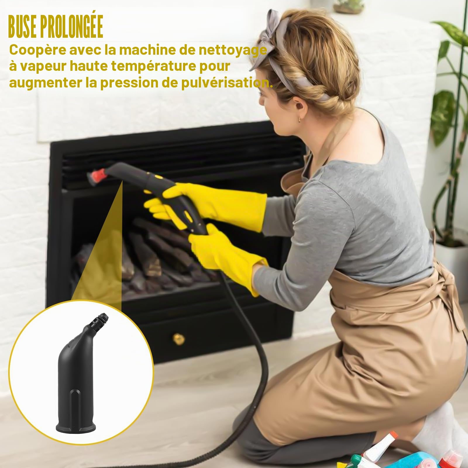 Lot de 10 accessoires pour nettoyeur vapeur Kärcher SC1 SC2 SC3 SC4 SC5 - Accessoires pour nettoyeur vapeur Kärcher - Brosse ronde - Grande brosse de nettoyage - Brosse à joints - Brosse ronde