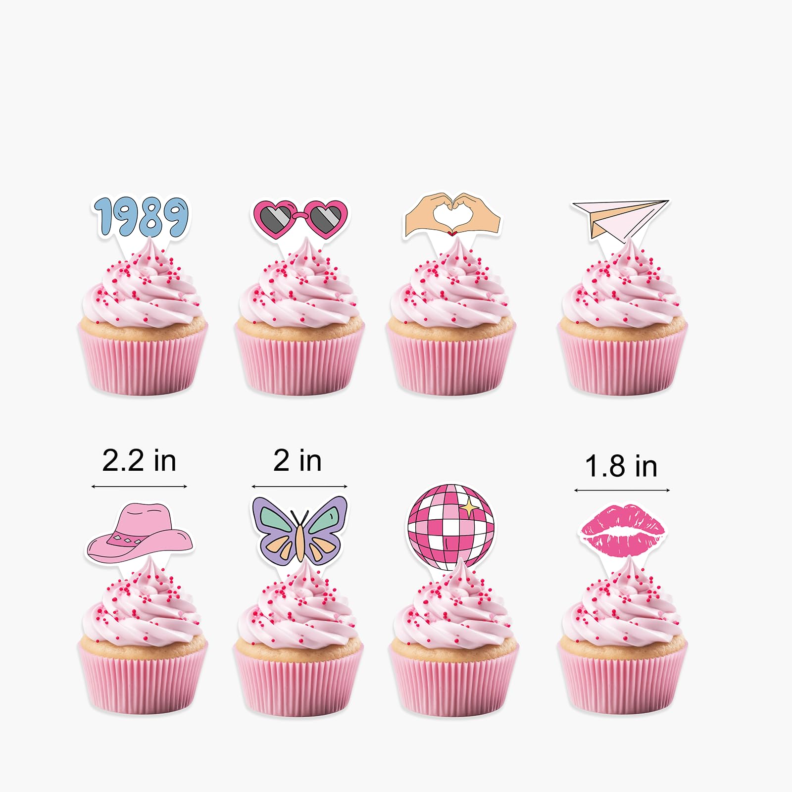 24PCS Singer Birthday Decorations Cupcake Toppers For Music Fan Concert Party, Bachelorette Decor, In My Birthday Era