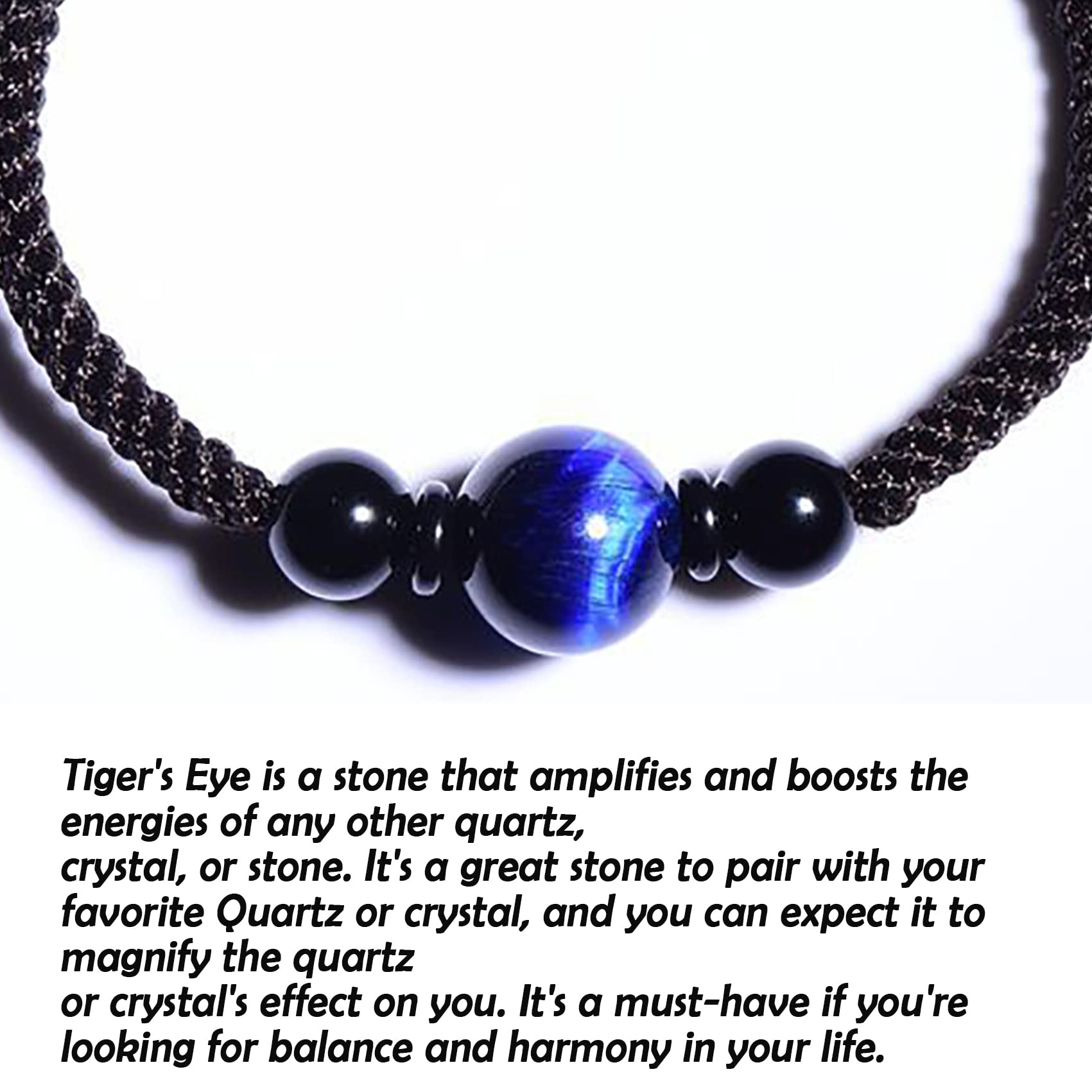 NZpost Pulsera de la Riqueza, Pulsera de Ojo de Tigre Azul, Pulsera Ajustable de Cristal, Pulsera de Mal de Ojo, Amuleto de protección, Pulsera de Hilo Rojo, Cristal cinabrio