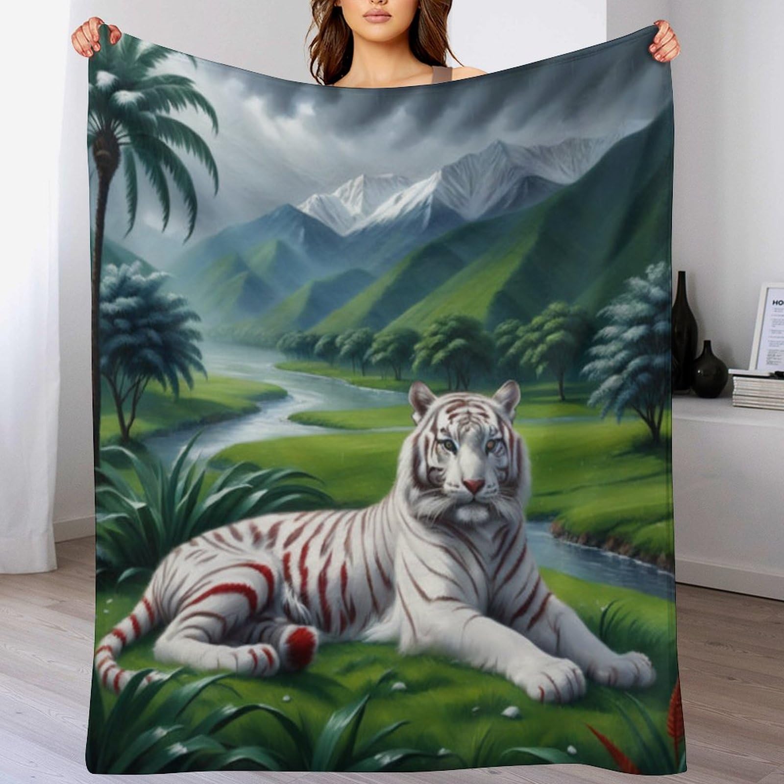 Couverture polaire flannel douce tigre jeté de lit et canapé haut de gamme