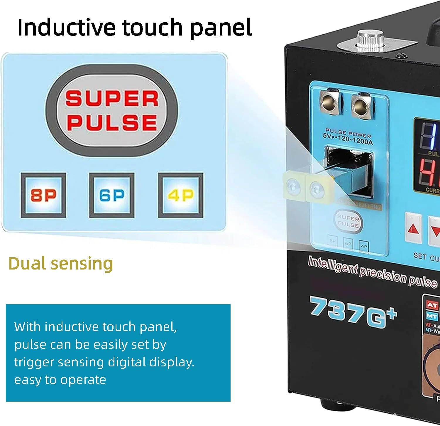 737G+ Battery Spot Welder,Battery Pack Welding Machine,with Automatic & Foot Pedal Modes and Spot Soldering Pen,Cordless Spot Welder,100-240V, for 18650/21700/LiFePO4 Cells