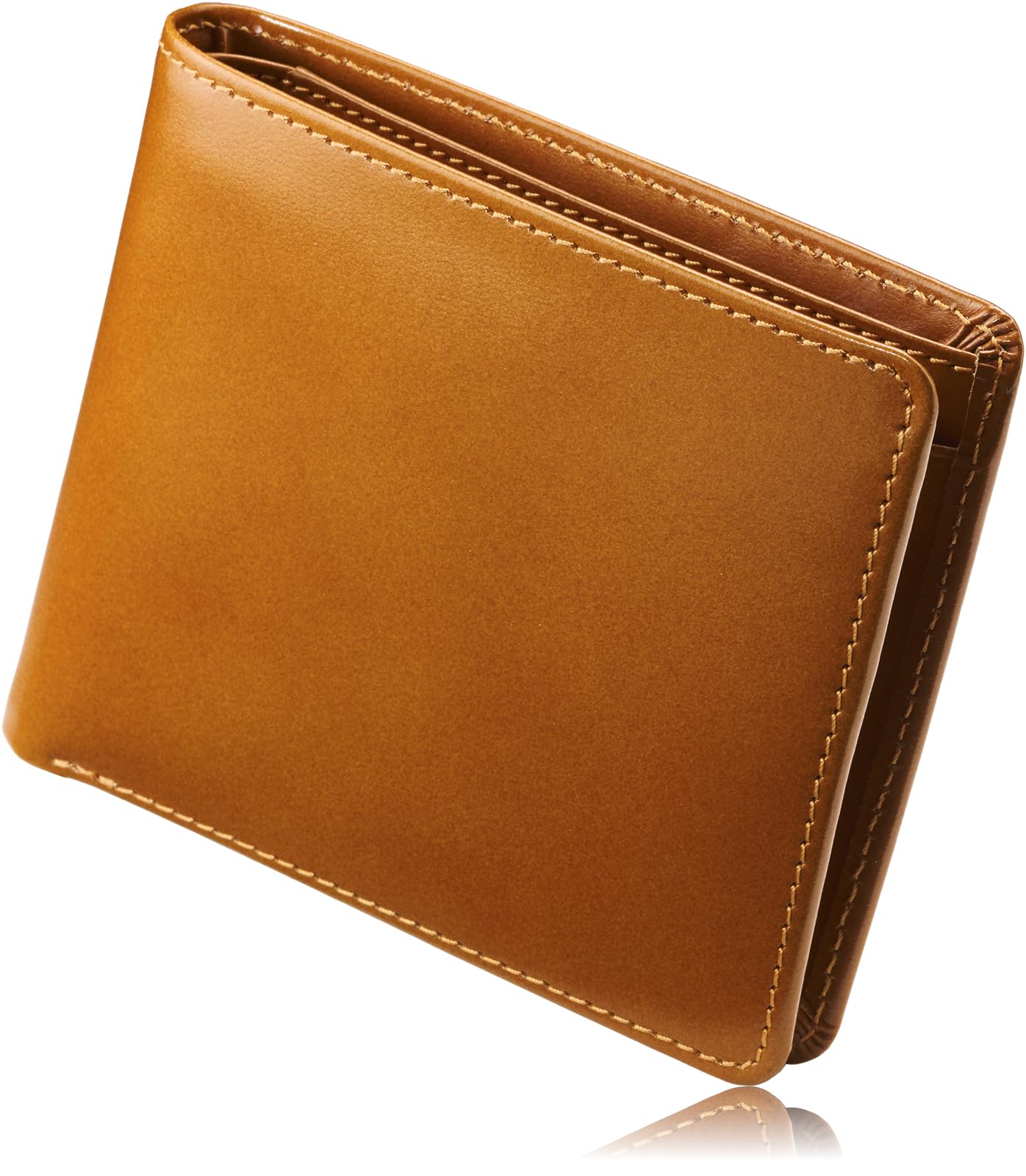Tokyo Shimomachi Kobo Wallet Men's Bifold 【Italian Leather × Japanese Technique】 Made in Japan Genuine Leather Italian Leather with Certificate, Camel : Clothing, Shoes & Jewelry
