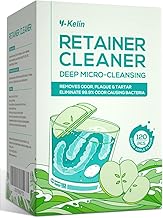 Y-kelin Retainer Cleansing Tablets-120 Tablets Retainer Cleaner 4 Months Supply-New Formulation Apple Flavor Denture,Mouth Guard Cleaner(Apple)