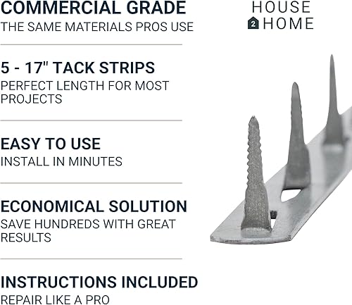 Miniatura 2 de House2Home Tiras metálicas para tapicería de 17 pulgadas, suministros de tapicería de tela para muebles, sofá, silla y sofá, incluye instrucciones