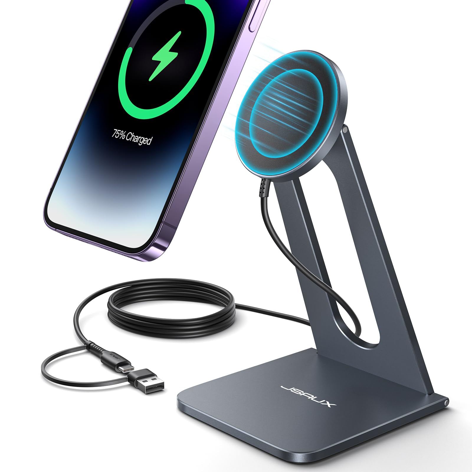 for iPhone 17 MagSafe Charger Wireless Charger Stand,JSAUX Magnetic Charger
