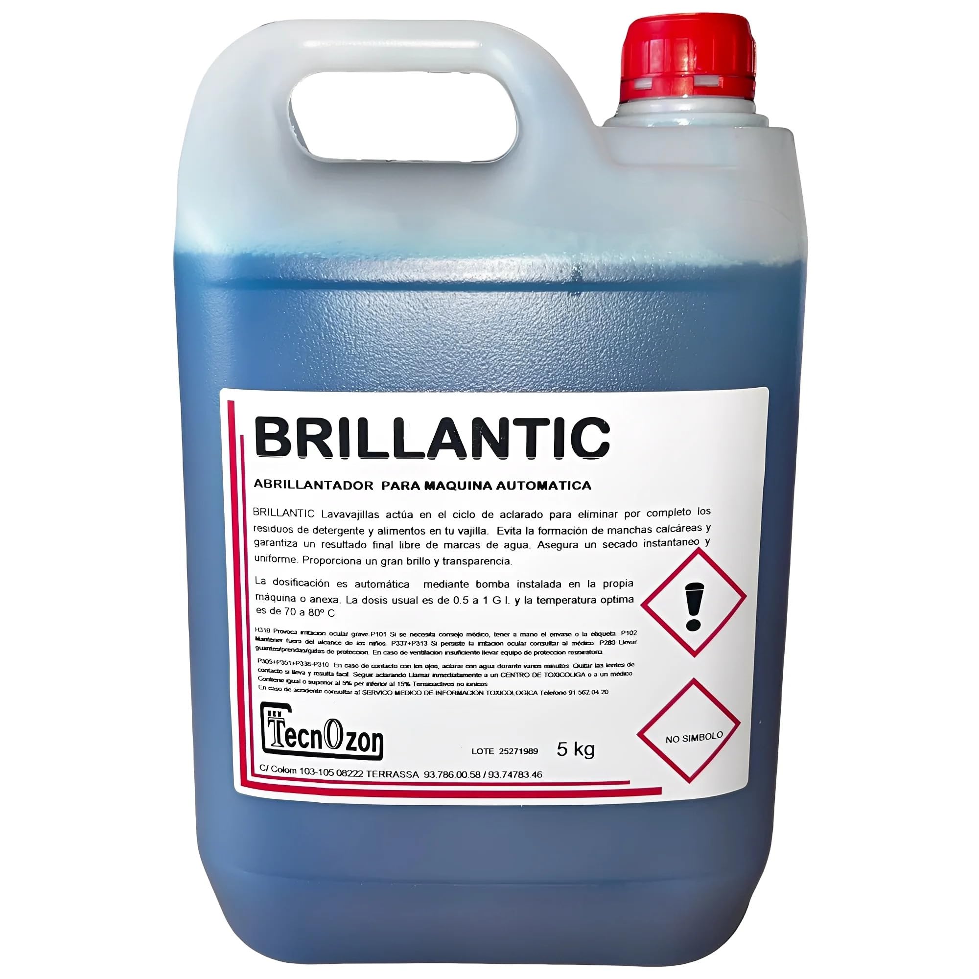 MBH - Pack 2 Garrafas de abrillantador profesional de 5 litros BRILLANTIC para lavavajillas automáticos para cocina industrial de hostelería.