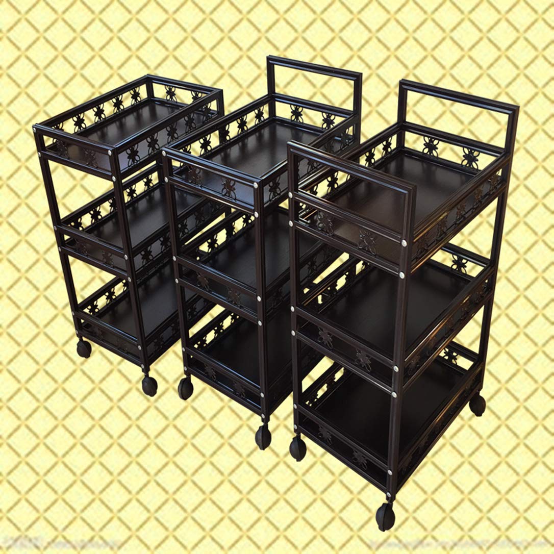 Carrello da cucina a 3 livelli con ruote Carrello di servizio di rotolamento Carrello multifunzionale per casa ristorante e hotel Carrello di servizio facile da spostare per pranzi ed eventi