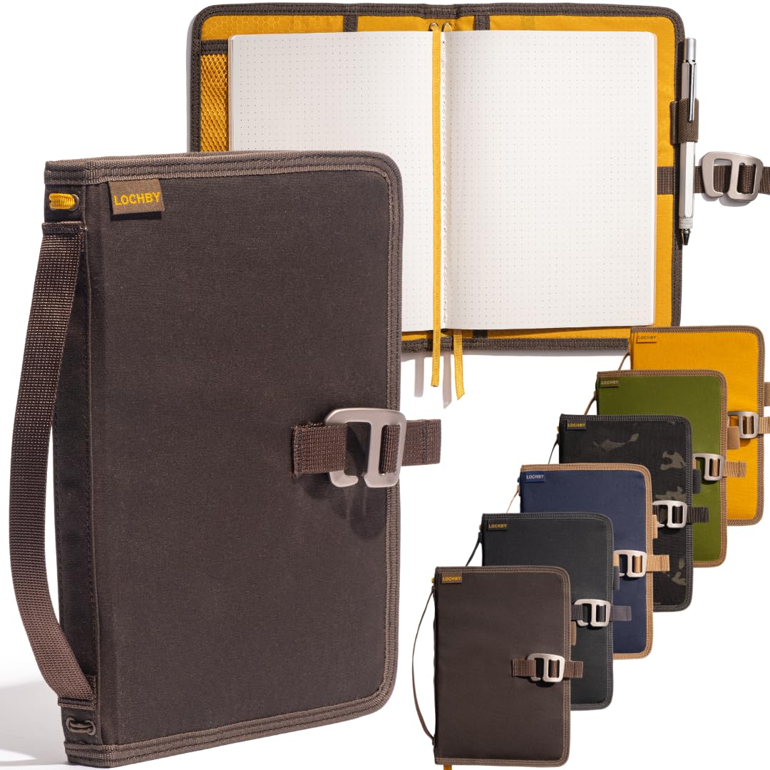 Field Journal | Planner Cover | Water Resistant Waxed Canvas | Pen Loop | Included Tomoe River Notebook | Perfect for Travel, Art, Bullet Journal