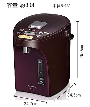 新品★パナソニック 電気ポット NC-BJ304-C 3.0L真空断熱 省エネ Amazon.co.jp: パナソニック 電気ポット 3.0リットル 真空断熱