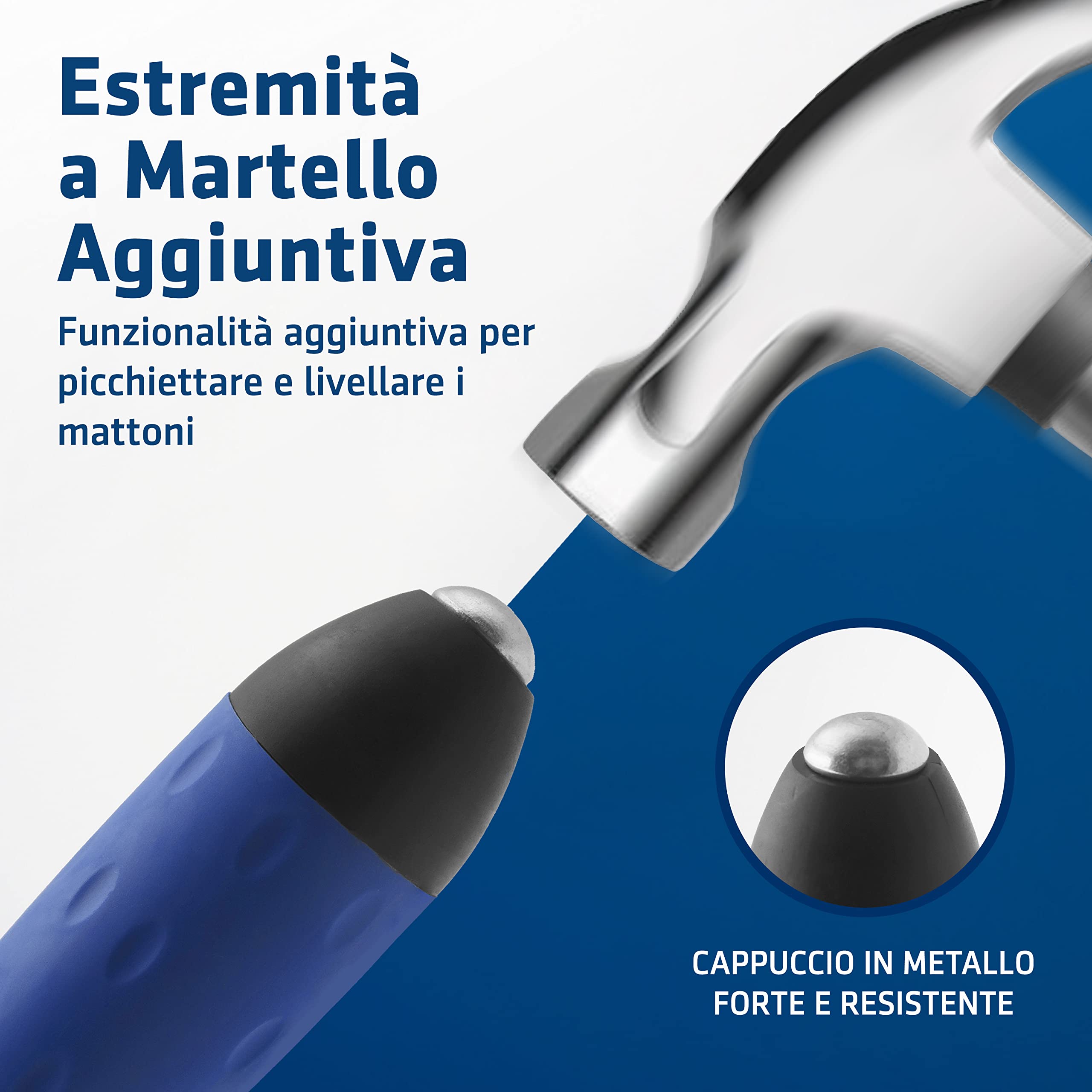 Cazzuola Muratore Professionale Punta Quadra Acciaio Inox Manico Ergonomico Intonaco Prodotto UE