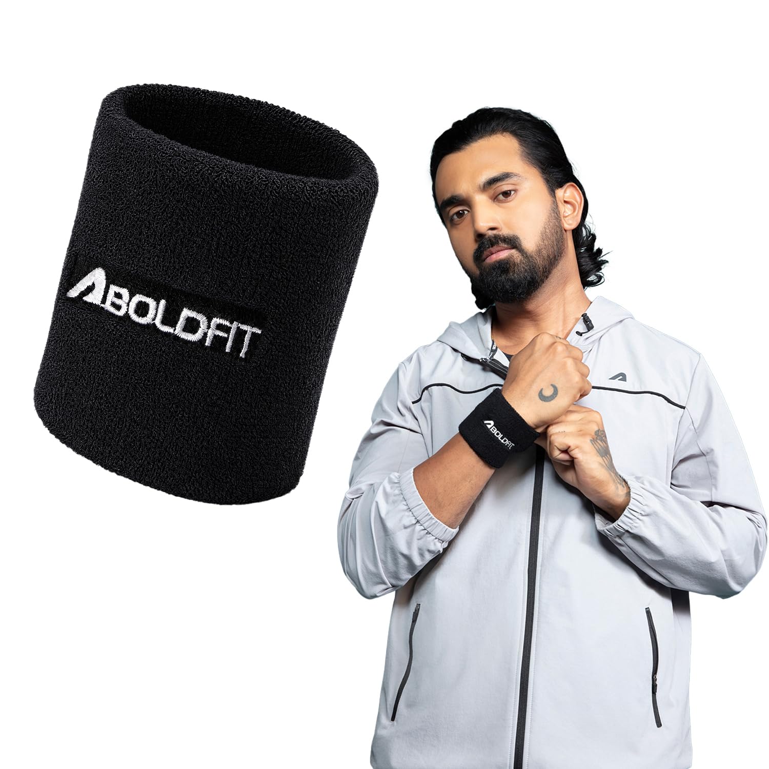 Boldfit Cotton Wrist Band for Men & Women 3 Inch - Wrist Sweat Band for Badminton Football, Basketball, Running & Athletic Sports, Sweat Absorbent Wrist Bands-picture-31