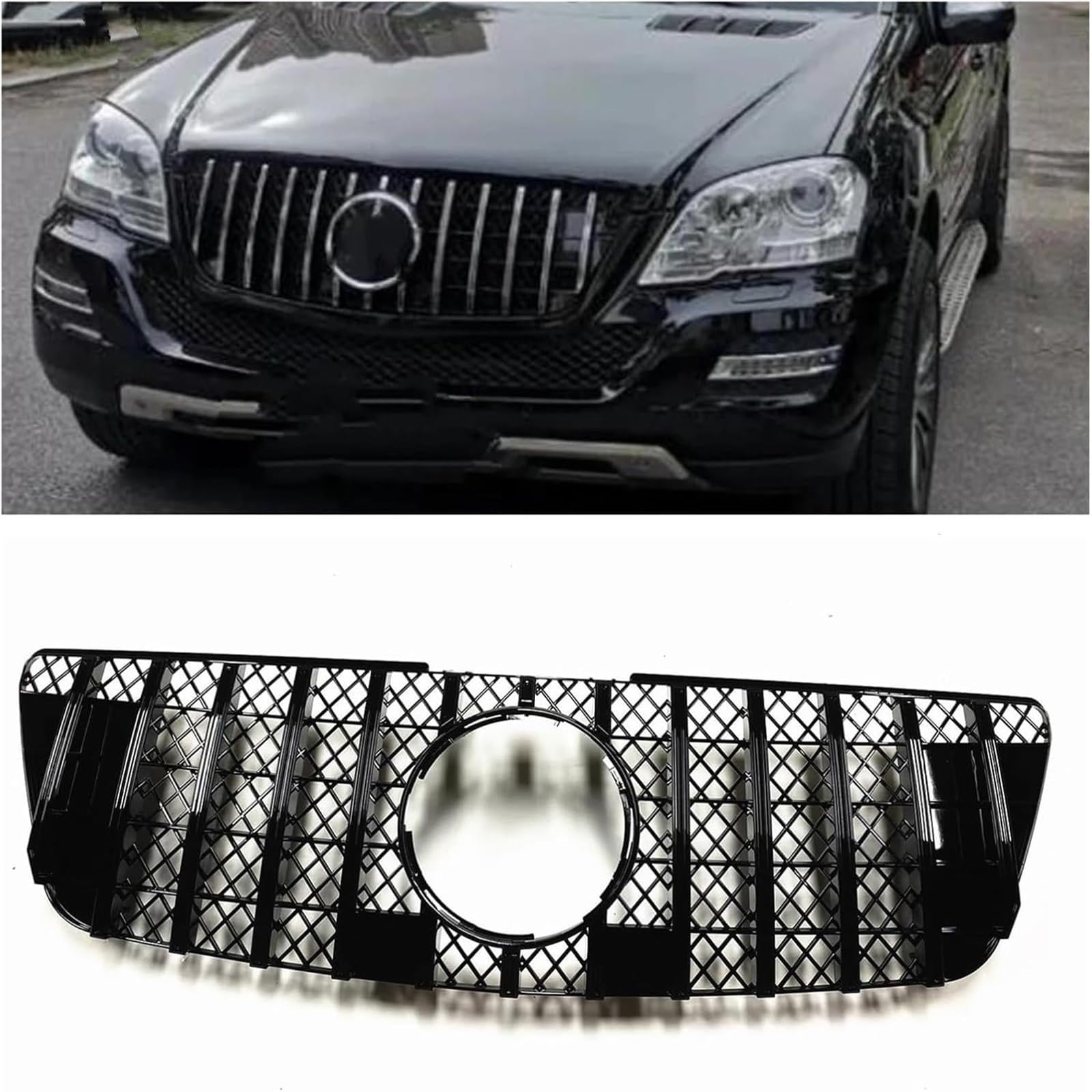 BXQDAM Front grille,Compatible with Mercedes-Benz ML Class W164 ML350 ML450 ML500 ML550 2009-2012,Front grille parts