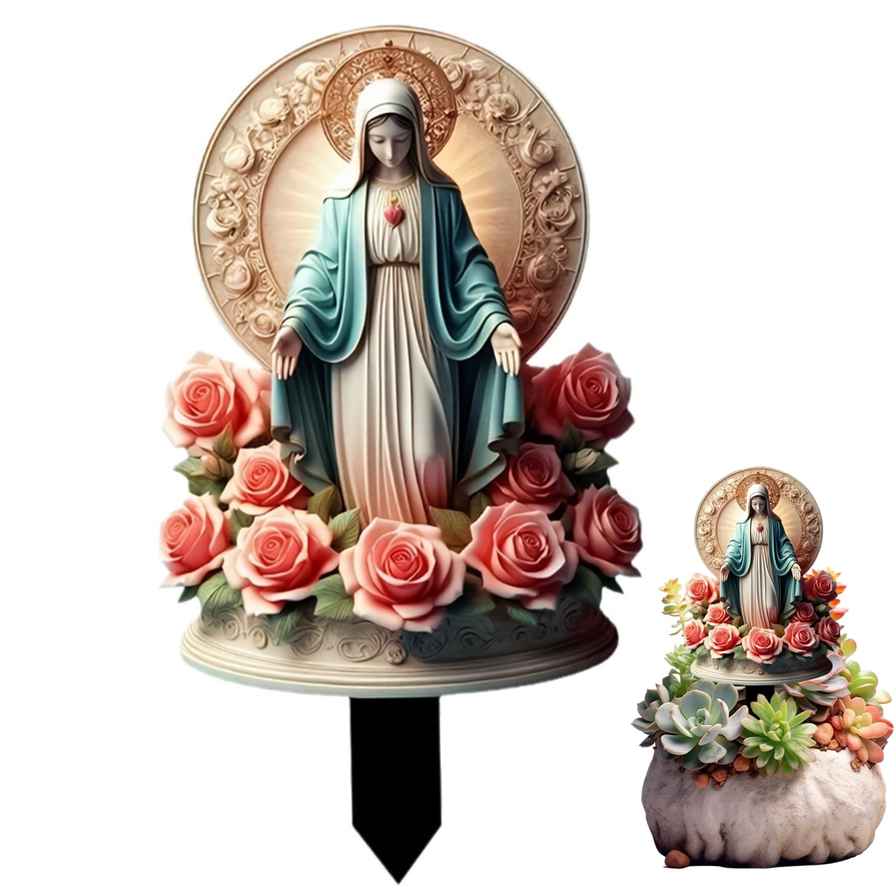 Hintyne virgen de guadalupe Virgen De Guadalupe Statues, Estatua, The Blessed Virgin Mary Statue, Acrylic Virgin Mary Statue For Home Garden Decor