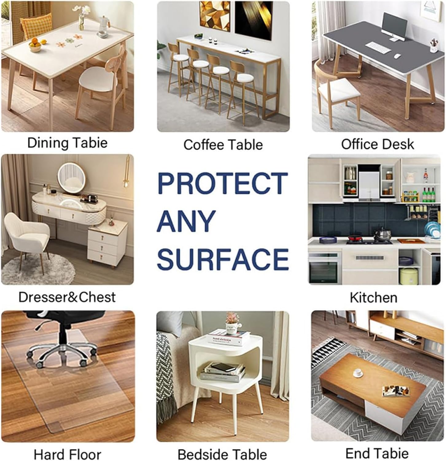 90x239 cm / 36x94 inchs Clear Table Mat, Transparent 2 (mm) Thickness, Protector Glass PVC Plastic Pads, Desk Topper, Table Protector Cover Mat Pad, Transparent Table Surface Protector