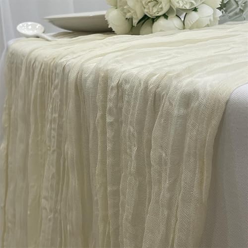 Paquete de 6 caminos de mesa de gasa de 10 pies, color verde esmeralda, 35 x 120 pulgadas, camino de mesa de gasa bohemio a granel para boda, novia,