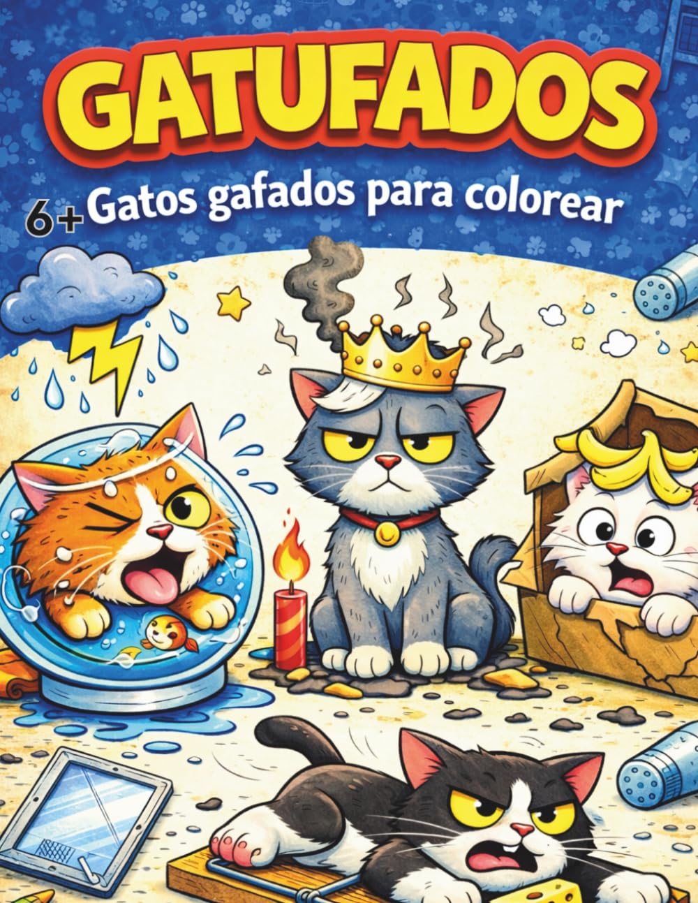 GATUFADOS: Gatos gafados para colorear