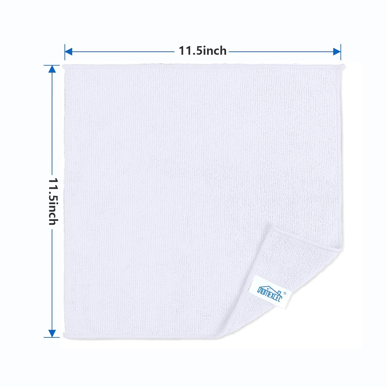 HOMEXCEL Confezione da 100 Panni in Microfibra Bianchi, Asciugamani in Microfibra per Auto, Senza Pelucchi, Senza Graffi, Altamente Assorbenti, e Stracci per la Pulizia per Casa, Finestrini e Vetri