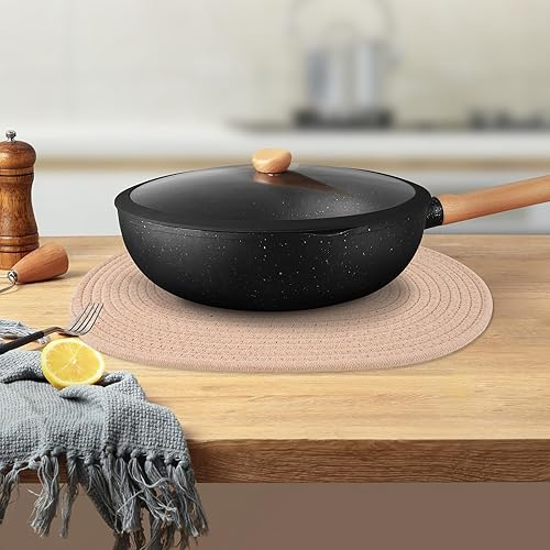 Miniatura 7 de Juego de 6 manteles individuales hechos a mano, ovalados, de algodón tejido natural, para mesa de comedor, otoño, Halloween, Acción de Gracias,