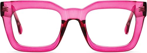 AQWANO Gafas de lectura cuadradas para mujer, diseño elegante, bloque de luz azul, antirreflejos, filtro de rayos UV, fucsia 2.0 AQWANO Gafas de lectura cuadradas para mujer, diseño elegante, bloque de luz azul, antirreflejos, filtro de rayos UV, fucsia 2.0