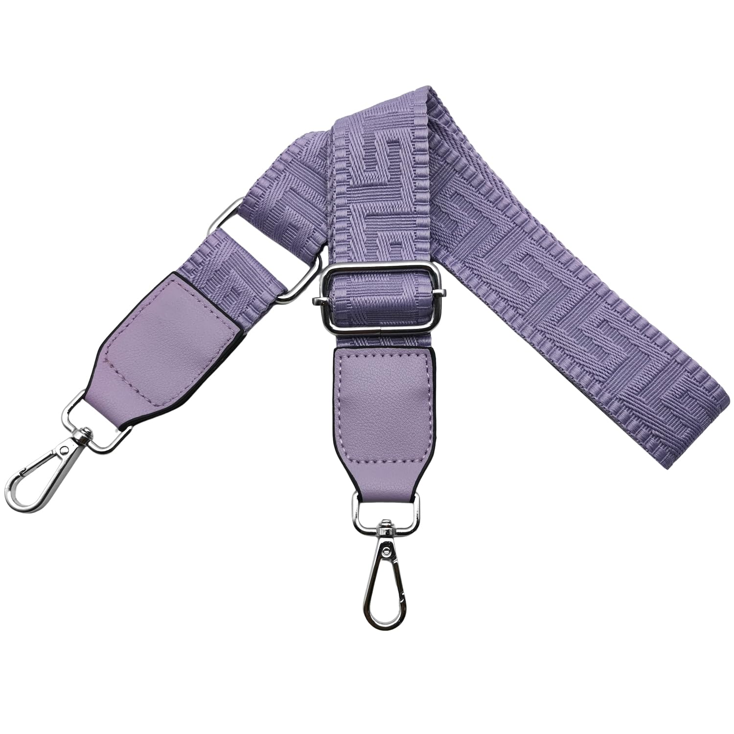Omxyinma Women's Pure Purple Bag Straps Replacement Handbag Strap Wide 3.8 Cm With Silver Hardware Buckle, With Leather, Shoulder Straps For Bags, Crossbody Handbags T06